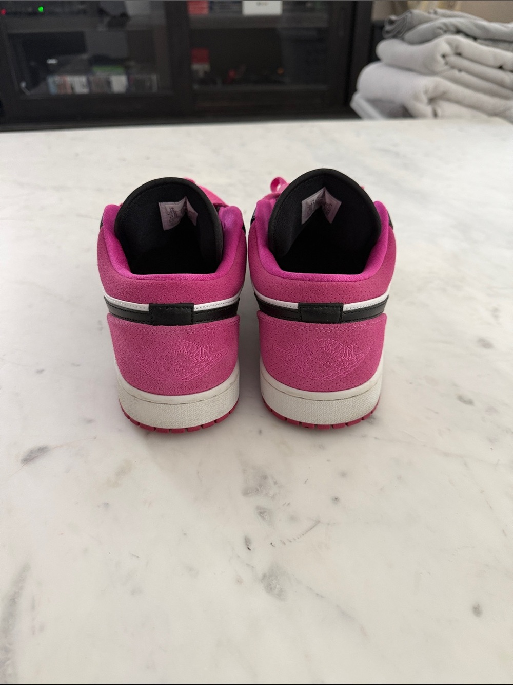 Jordan 1 Low-Top Sneakers in Black, White & Pink size 11 , no box, no inserts - Picture 2 of 9
